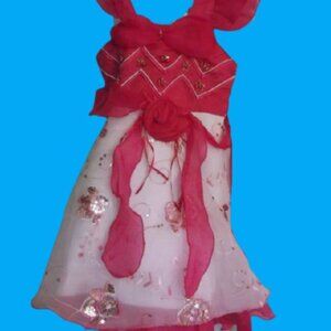 White  Pink Flower Girl Wedding Party Dress Girls Size 2 NWT